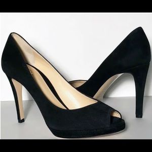 Armani Collezioni Peep Toe Heels, Suede, EU size 37, Made in Italy